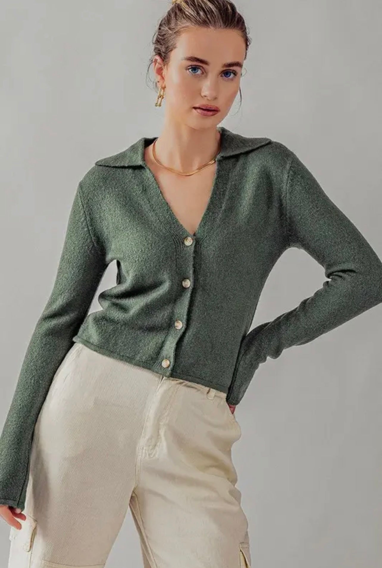 Green Collared Sweater