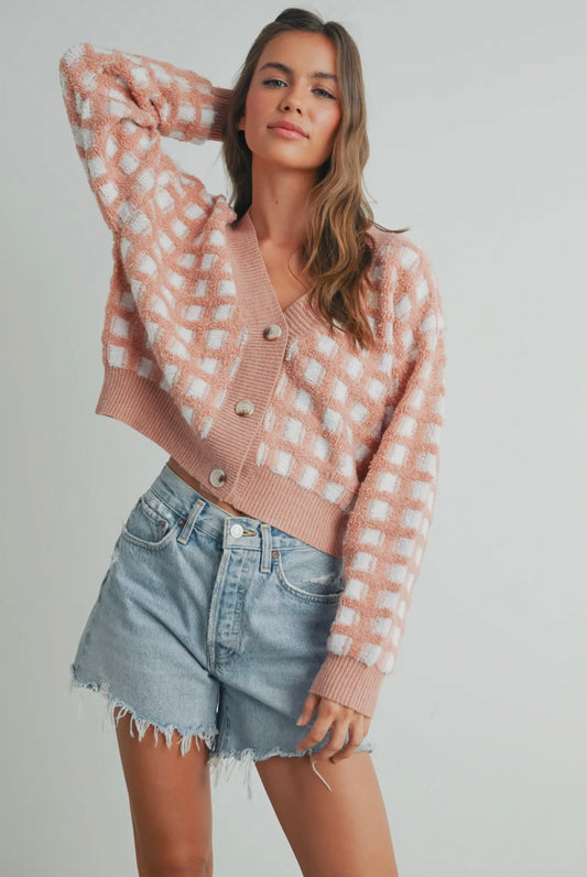 Maybe/Ivory V Neck Cardigan
