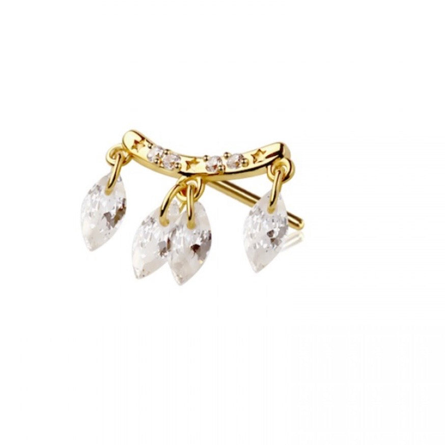 Cosmic Cascade Gold Flat Back Labret