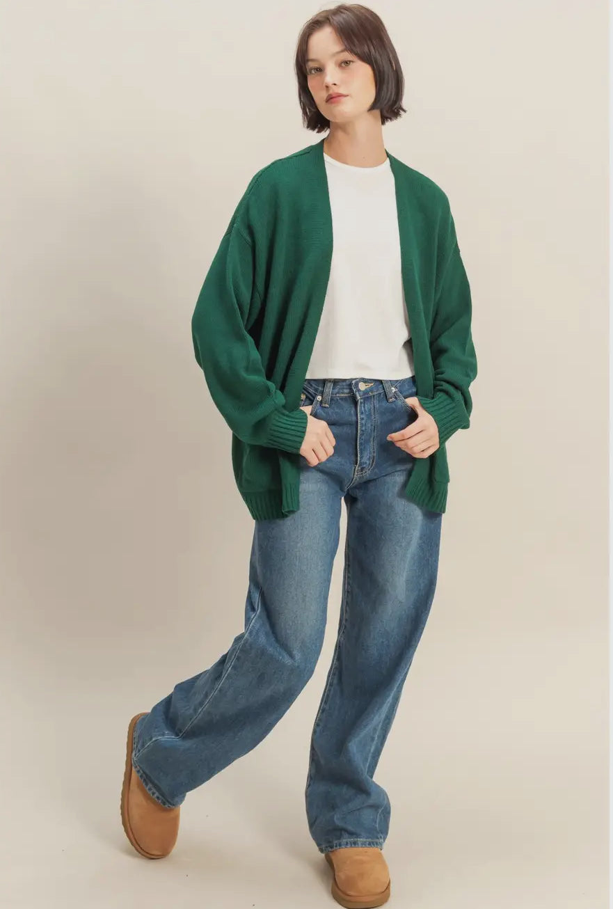 Green Oversized Cardigan