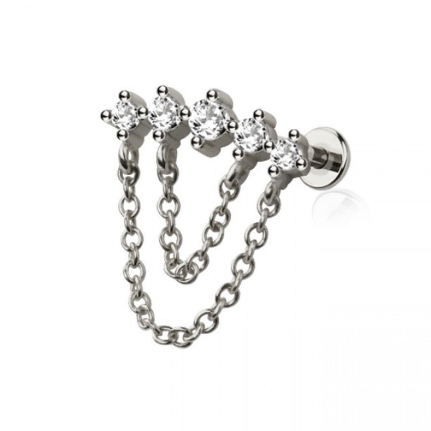 Twin Orbit Titanium Flat Back Labret