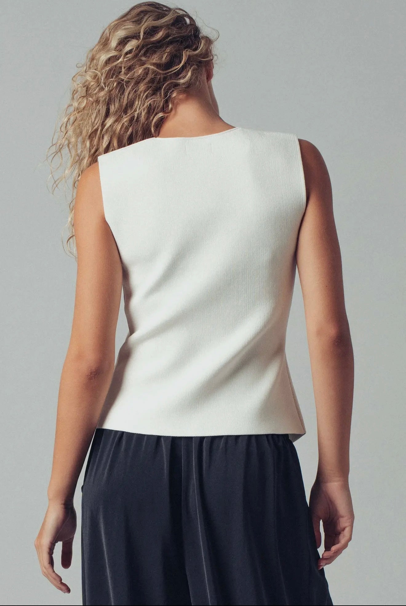 Sculpted White Vest