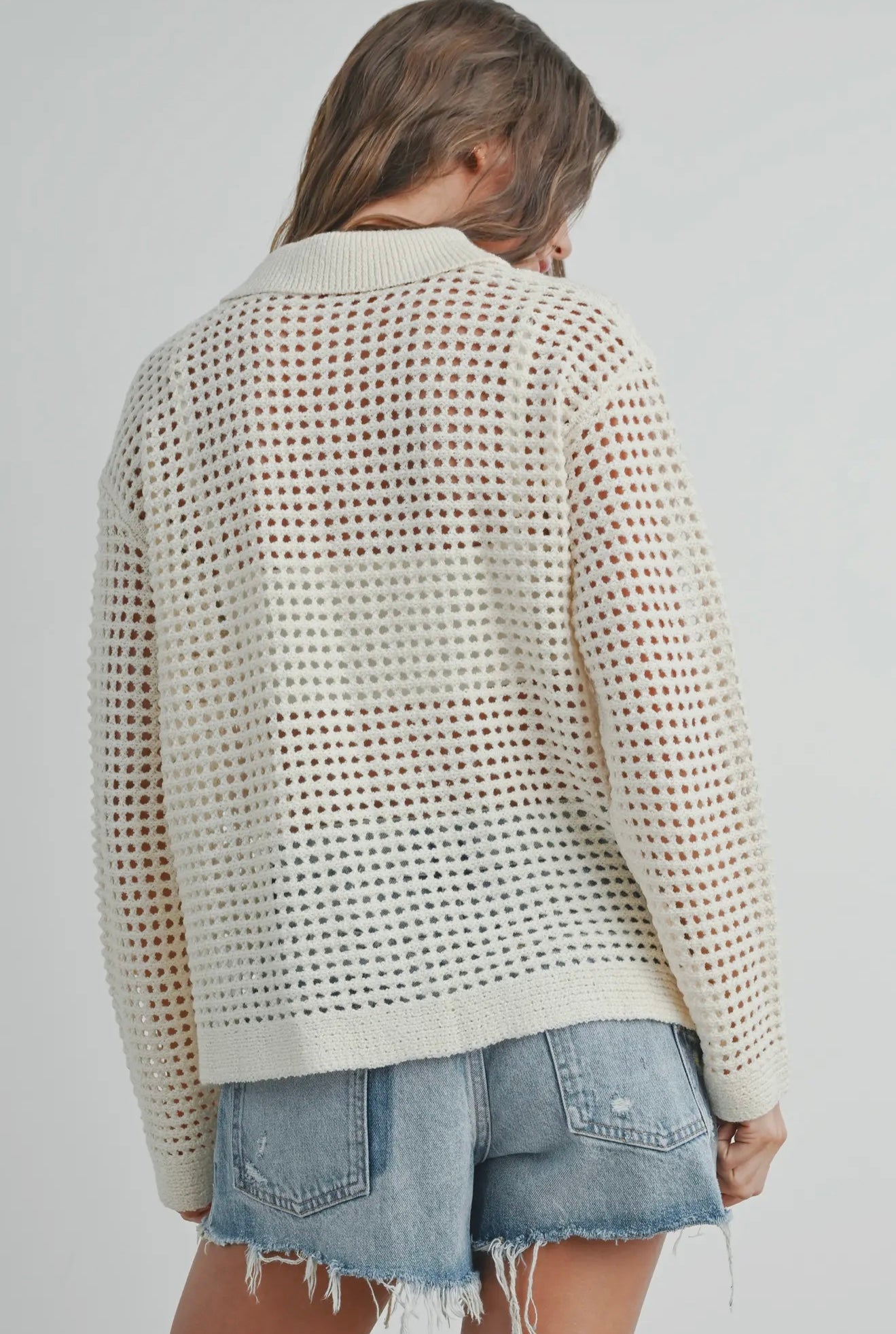 Ivory Open Stitch Cardigan