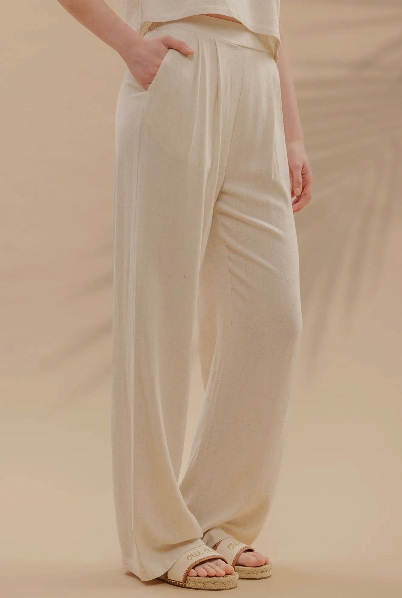 Oatmeal Linen Pant Set