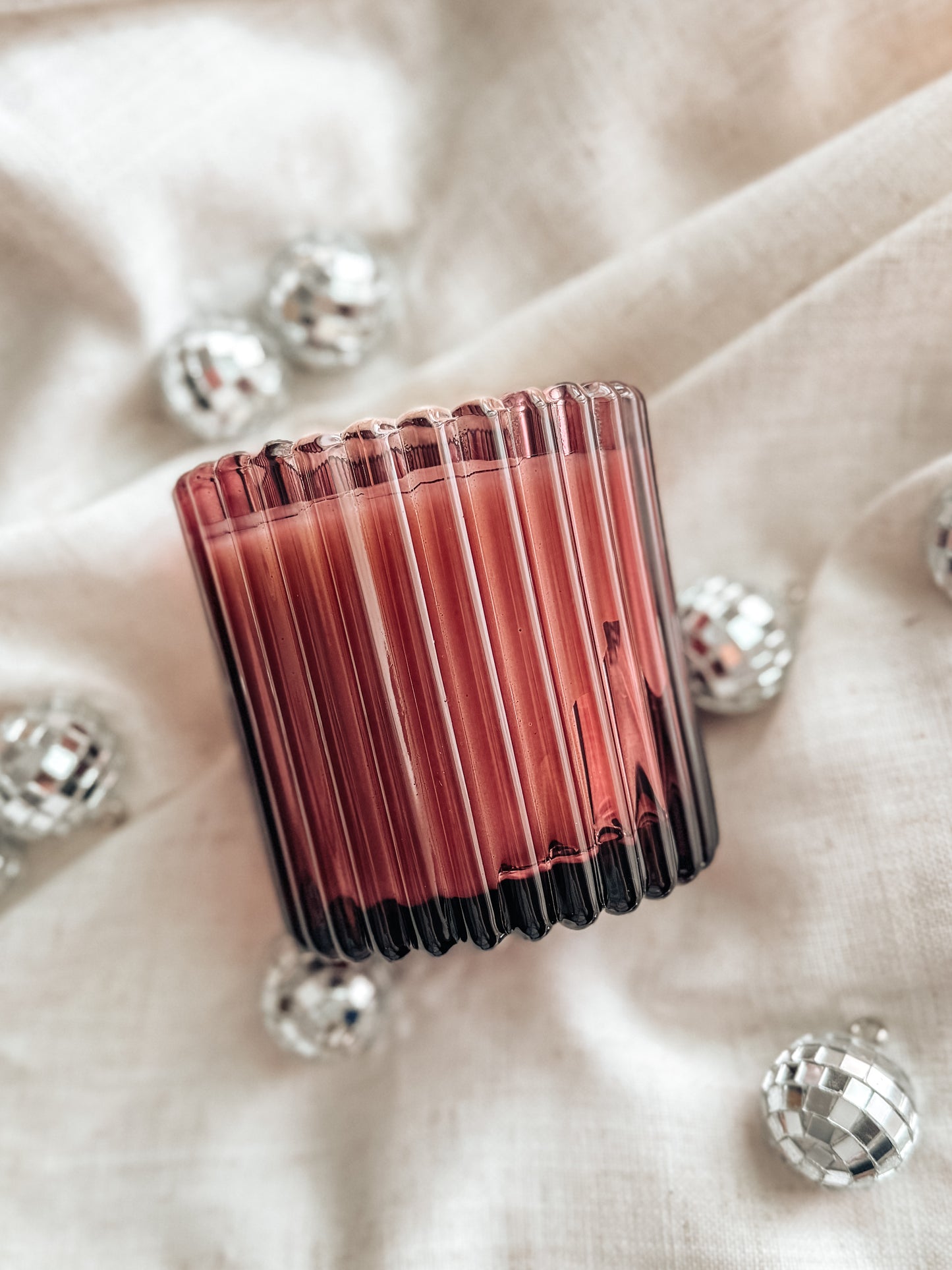 Vanilla Berries Ribbed Scented Candle