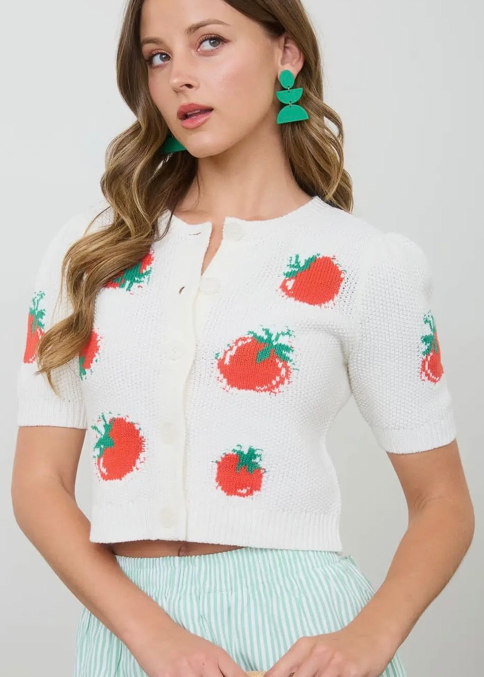 Tomato Short Sleeve Cardigan