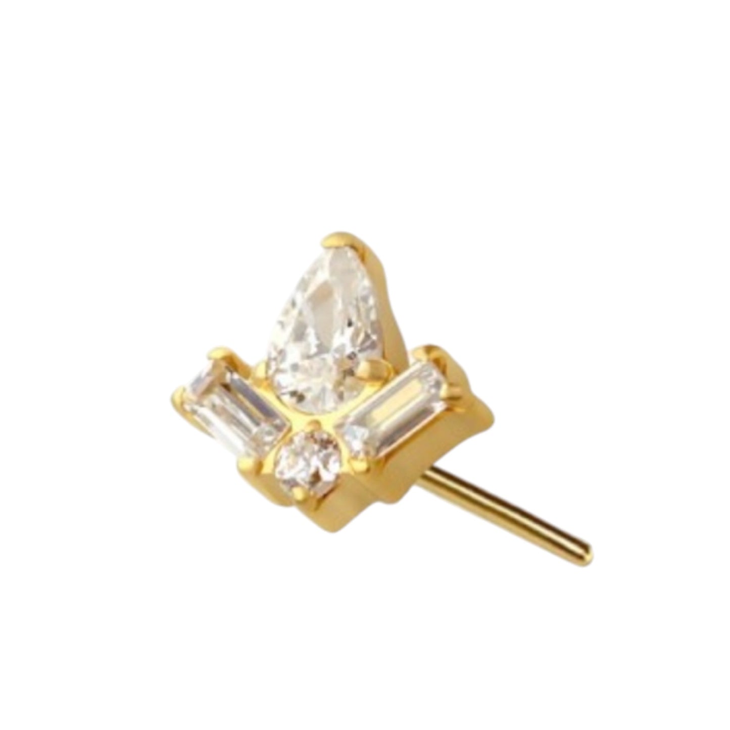 Crown Jewel Gold Flat Back Labret