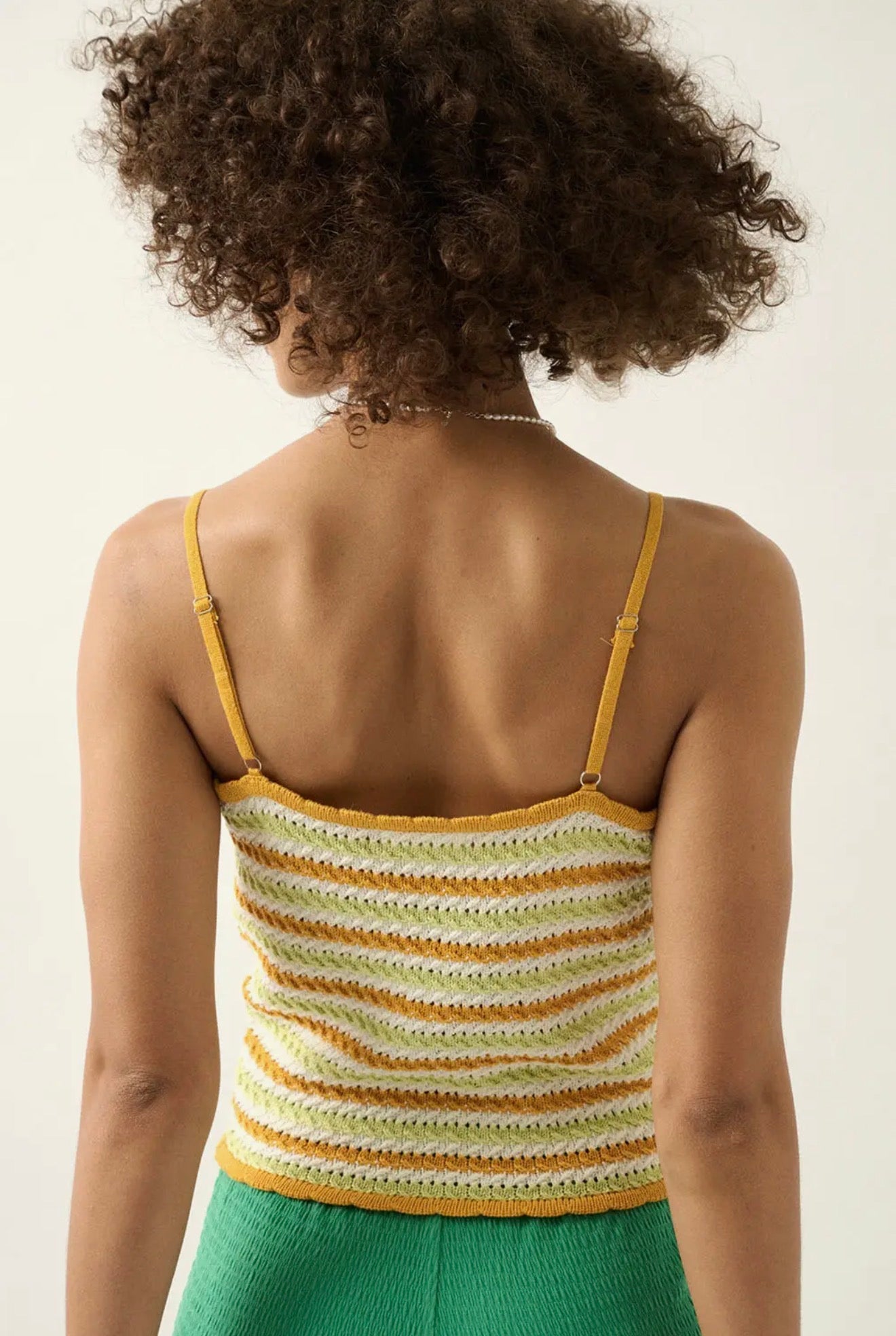Multicolor Striped Crochet Cami Top
