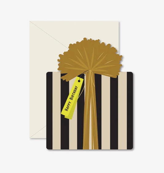 Greeting Card - Black Stripe Birthday Gift