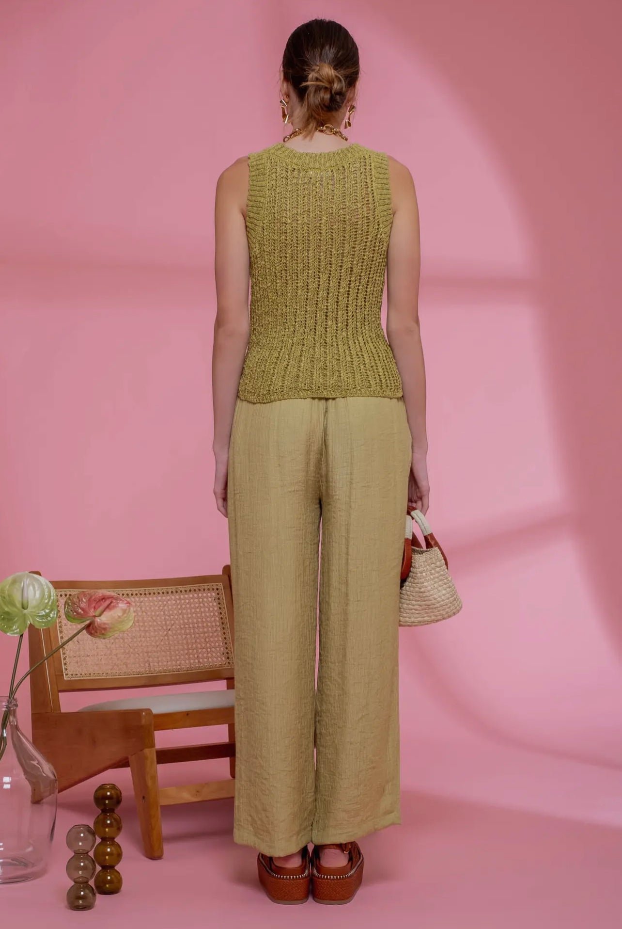 Sleeveless Knit Top - Kiwi