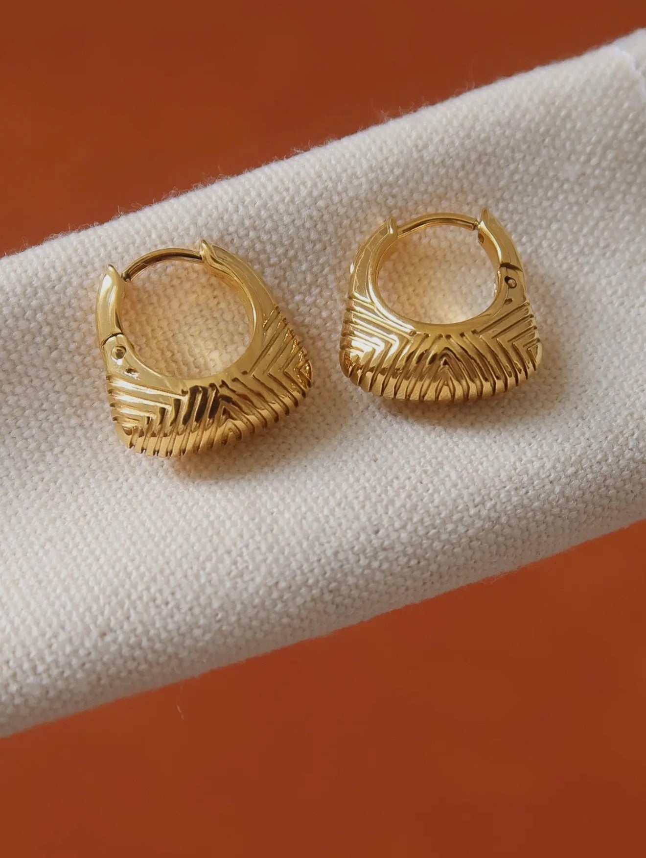 Gold Textured Hoop Earrings