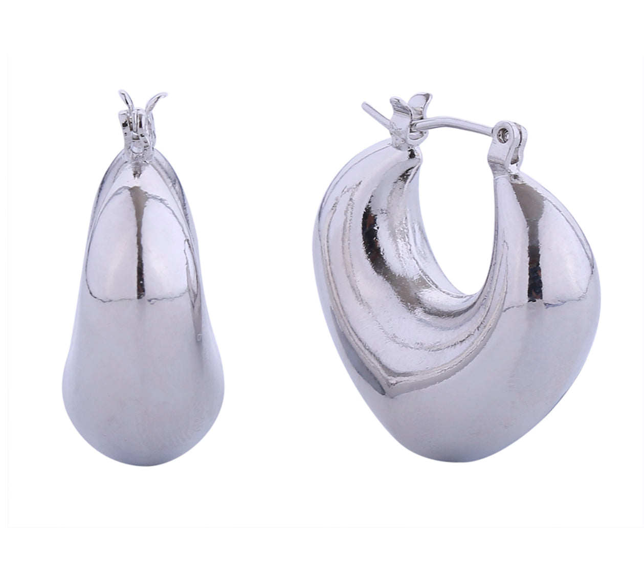 Silver Puffy Earrings