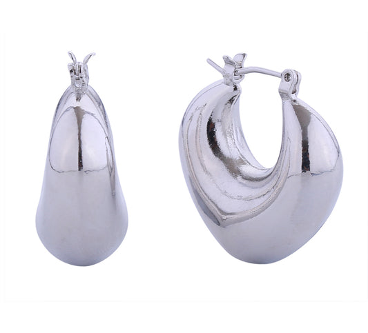 Silver Puffy Earrings