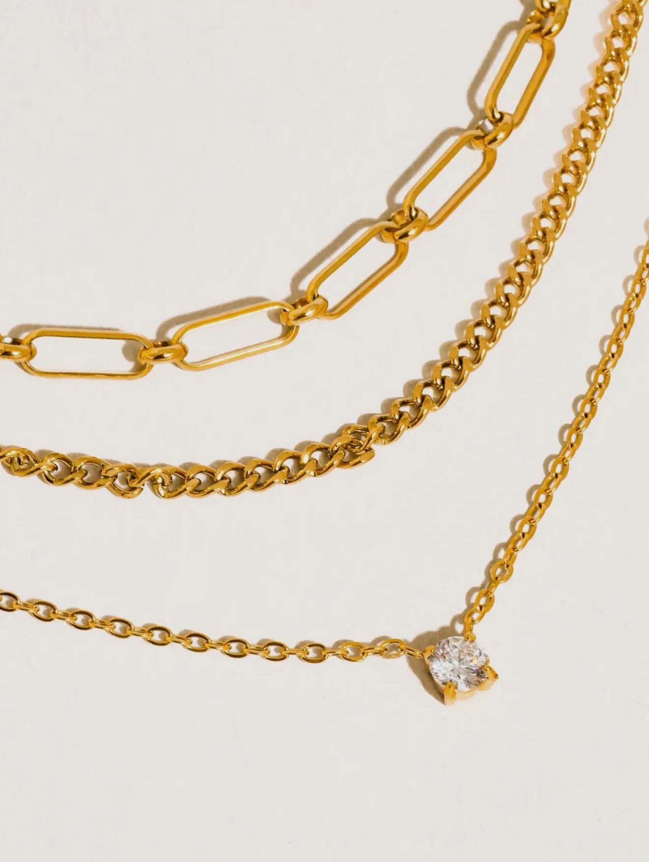 Layered CZ Chain Necklace
