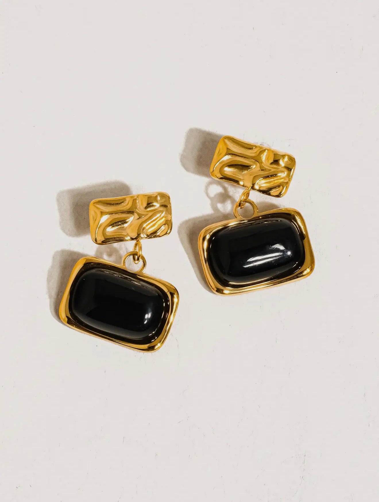 Black Square Dangle Earrings