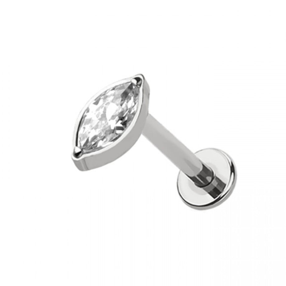 Marquise Titanium Flat Back Labret