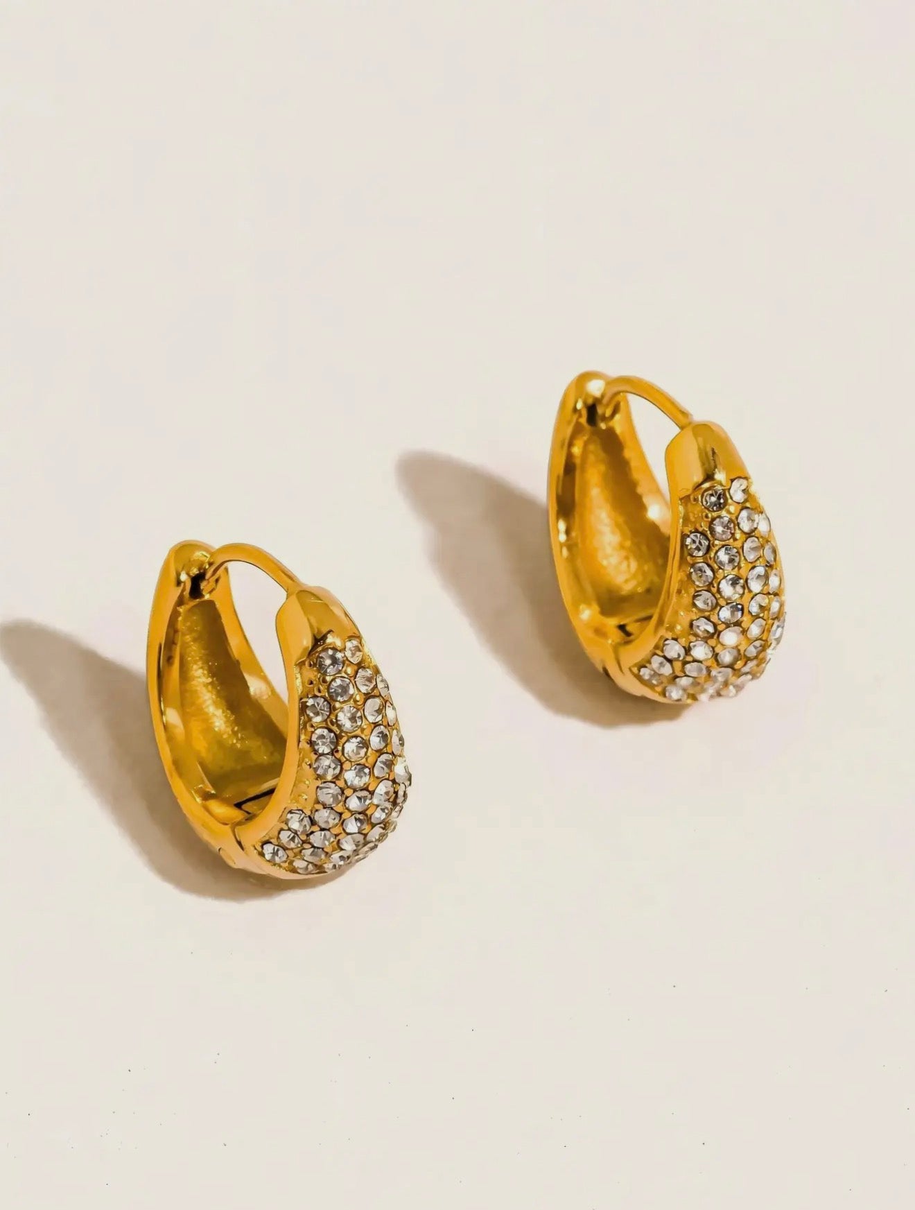 Crystal Teardrop Hoop Earrings