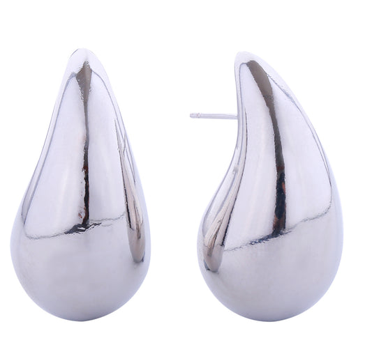 White Gold Teardrop Earrings