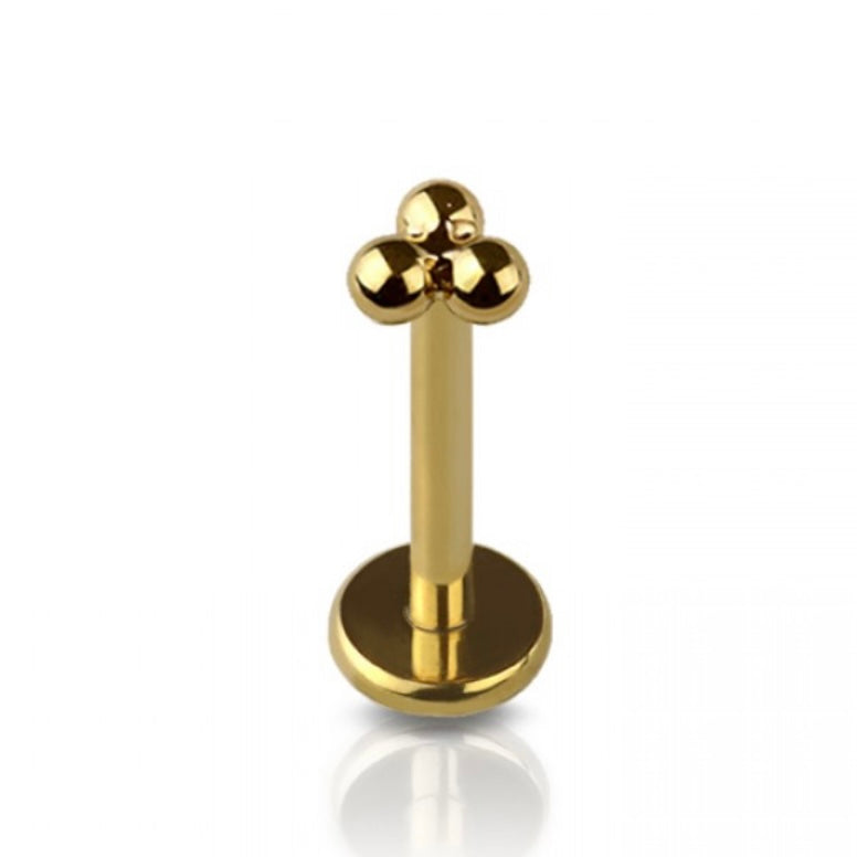 Trio Gold Flat Back Labret