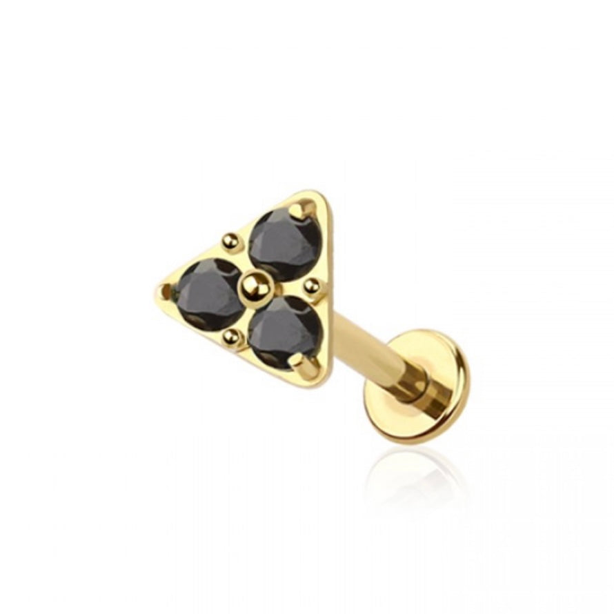 Trinity Black Gold Flat Back Labret