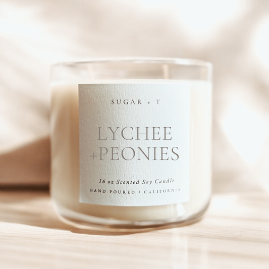 Lychee + Peonies Scented Candle