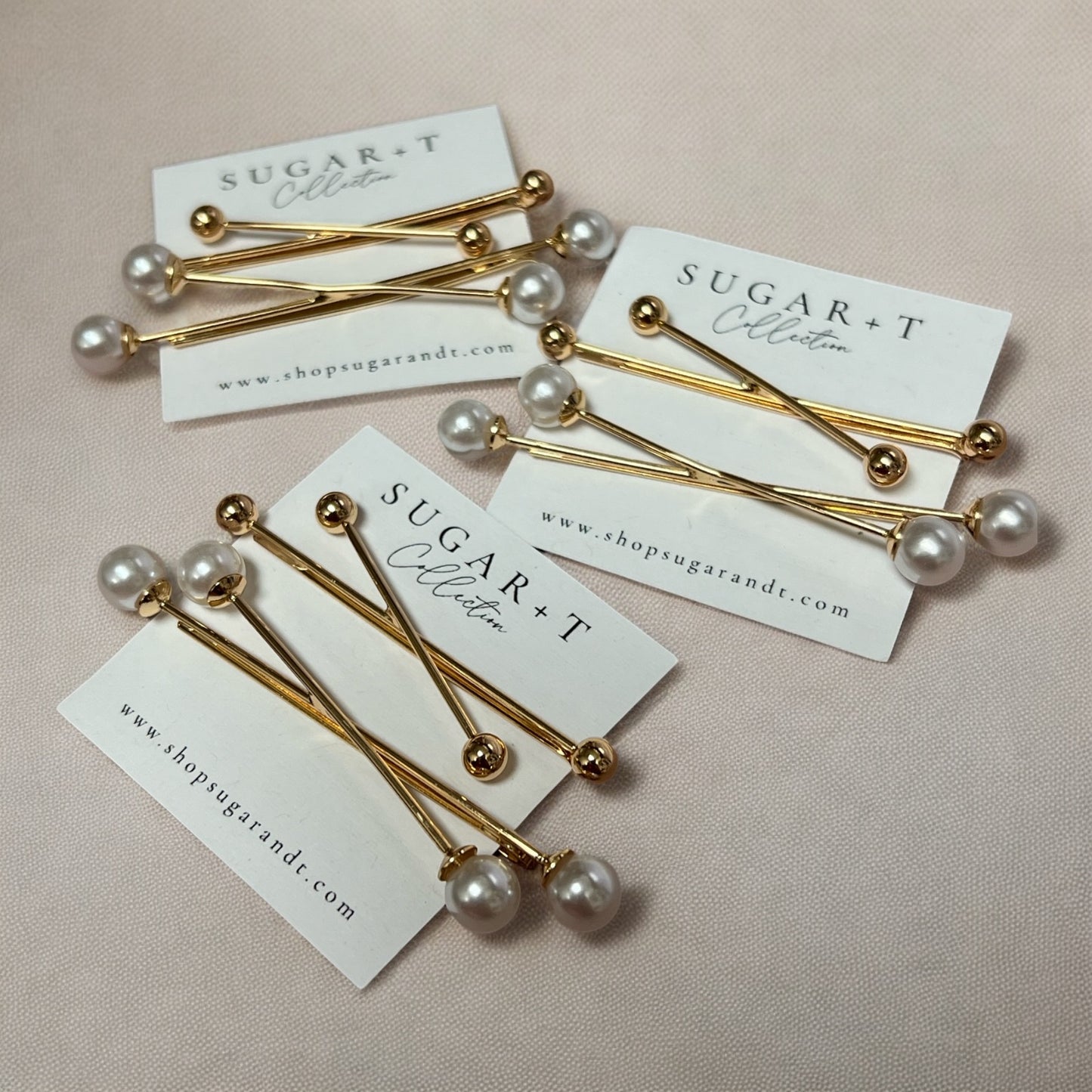 Pearl + Gold Hair Pins