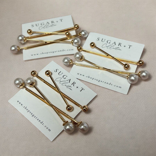 Pearl + Gold Hair Pins