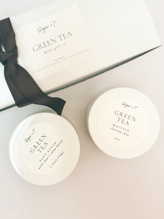 Green Tea Body Scrub + Whipped Soap Gift Box