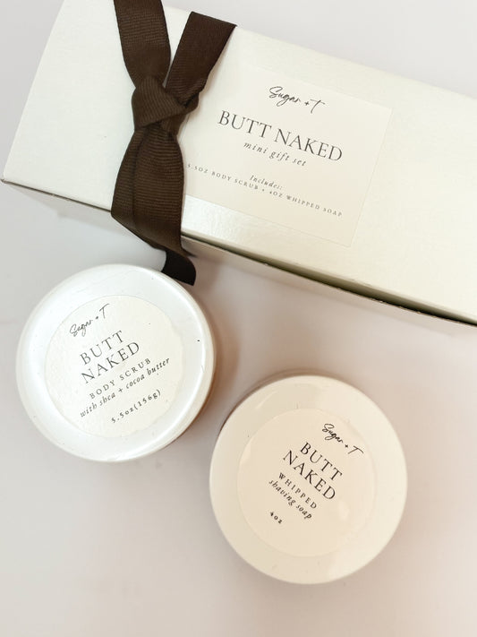 Butt Naked Body Scrub + Whipped Soap Gift Box