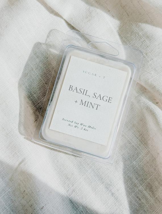 Basil, Sage + Mint Scented Wax Melt