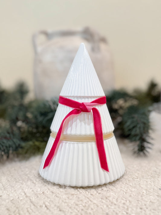 Snow Fairy Glass Tree Candle