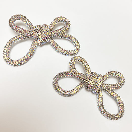 Iridescent Bow Shoe Clips
