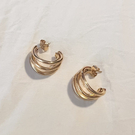Gold 3 Hoop Earrings