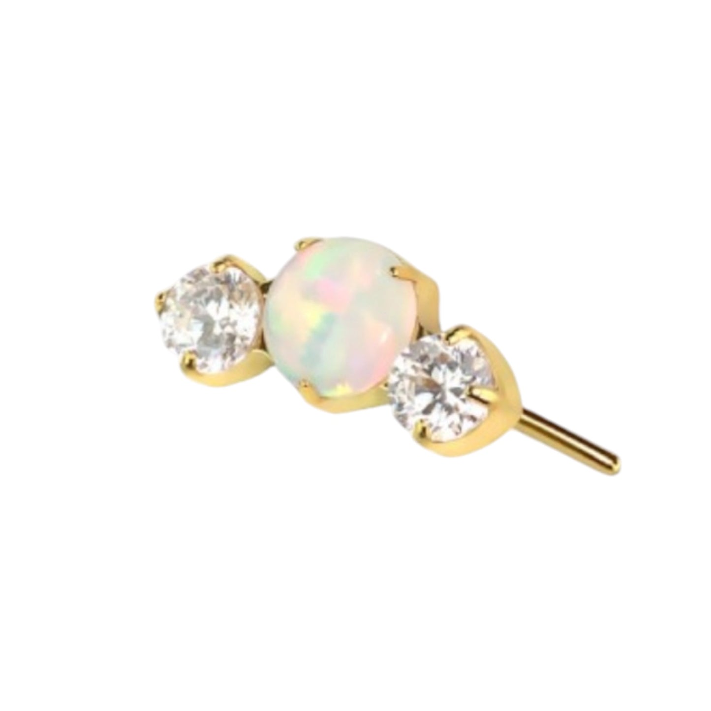 Aurora Opal Trio Gold Flat Back Labret
