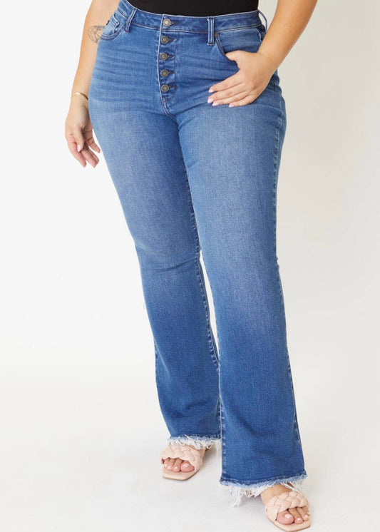 CURVE - Med Wash Bootcut Jeans