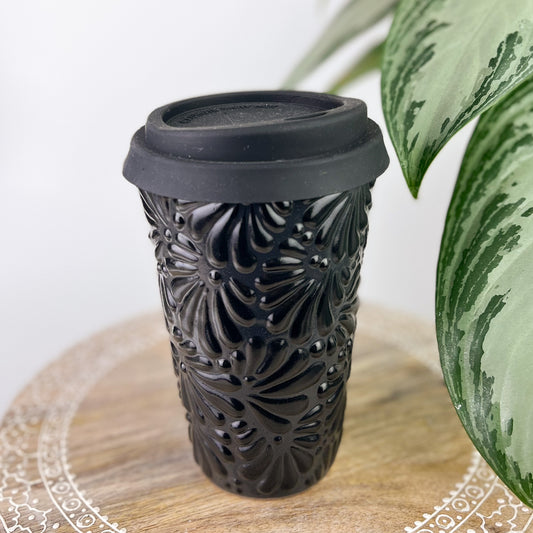 Azucar - Talavera Travel Mug - Large Black