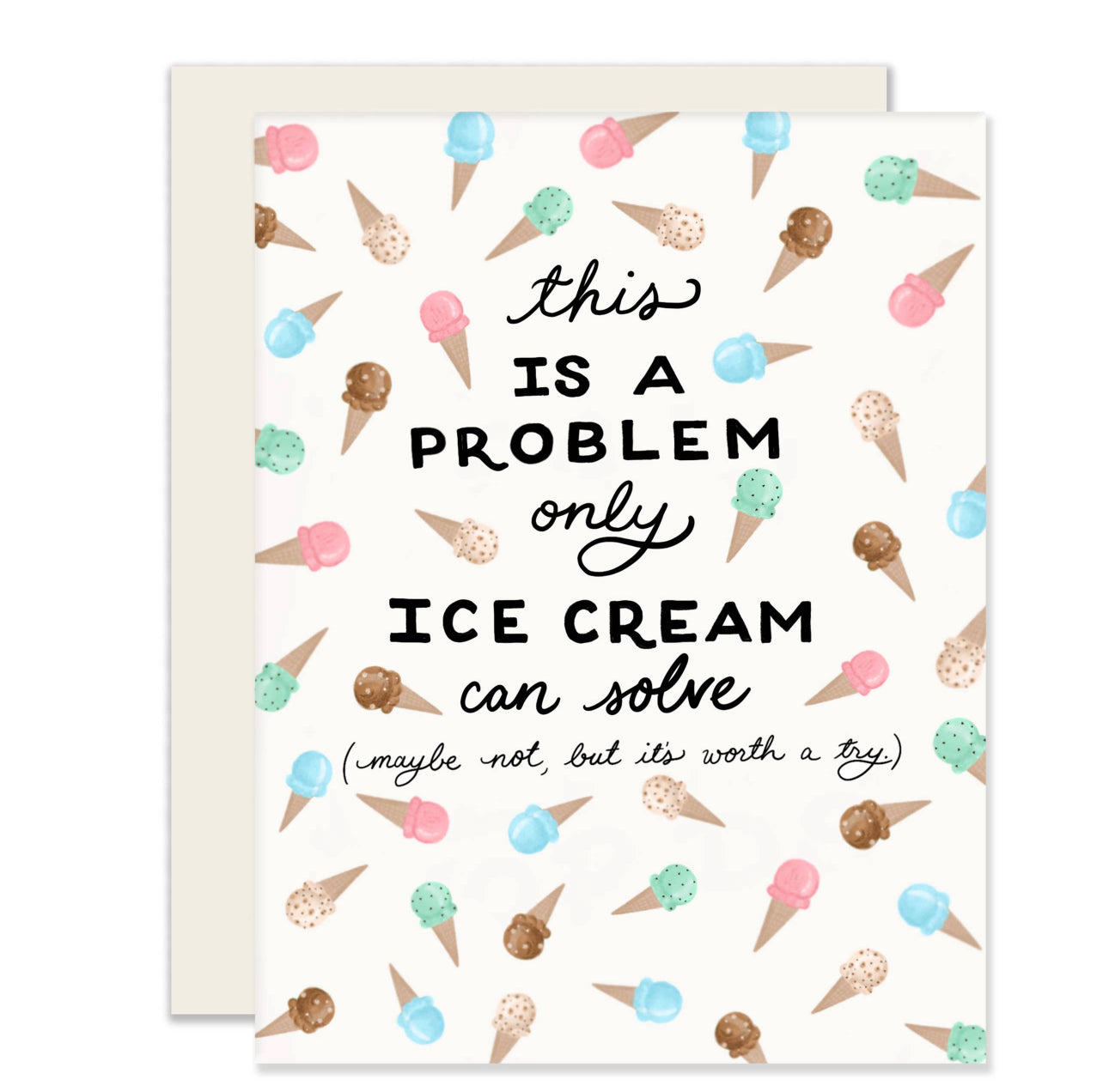 Greeting Card - Ice Cream Problems