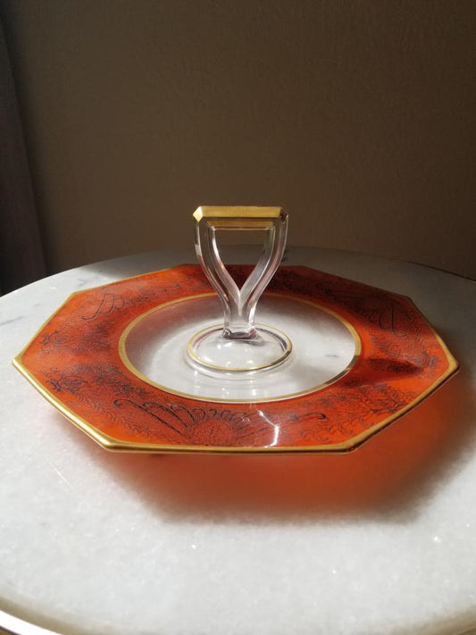 Koahware - Vintage Orange/Gold Serving Tray