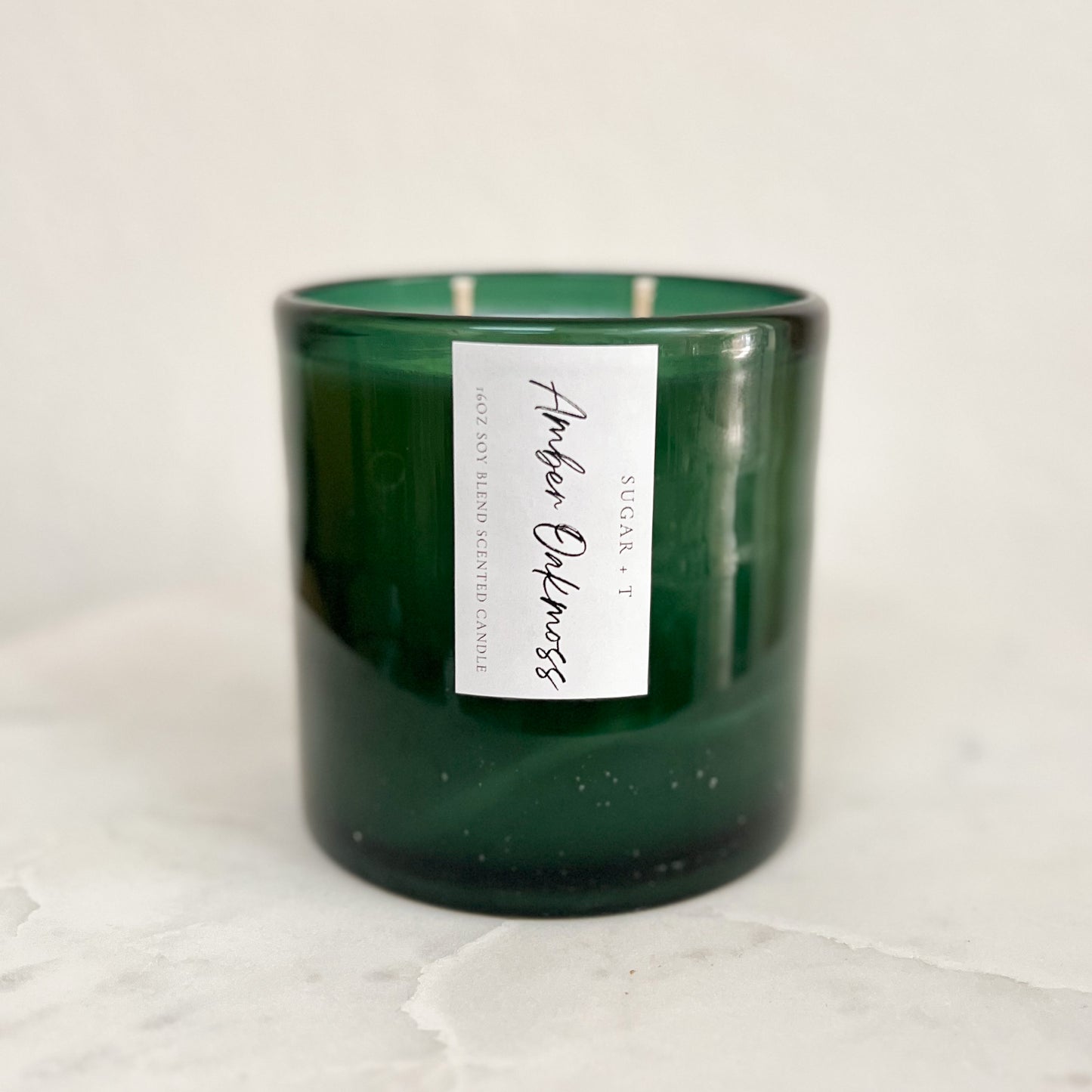 Amber + Oakmoss Scented Candle - Green
