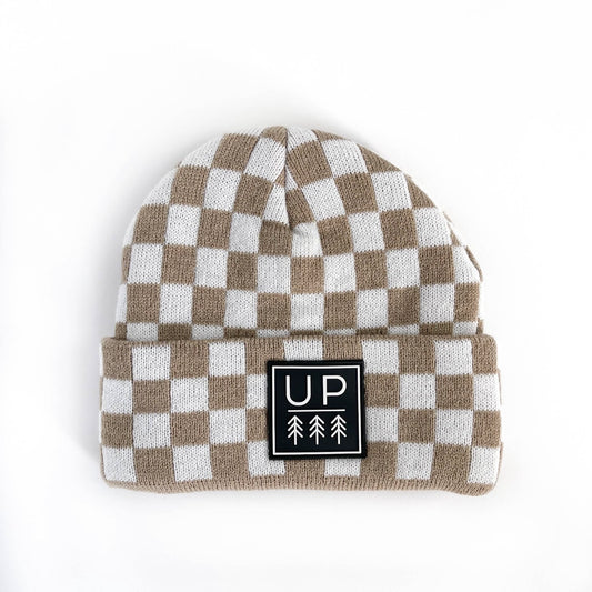 Aiden Boy - Checkered Beanie - Tan