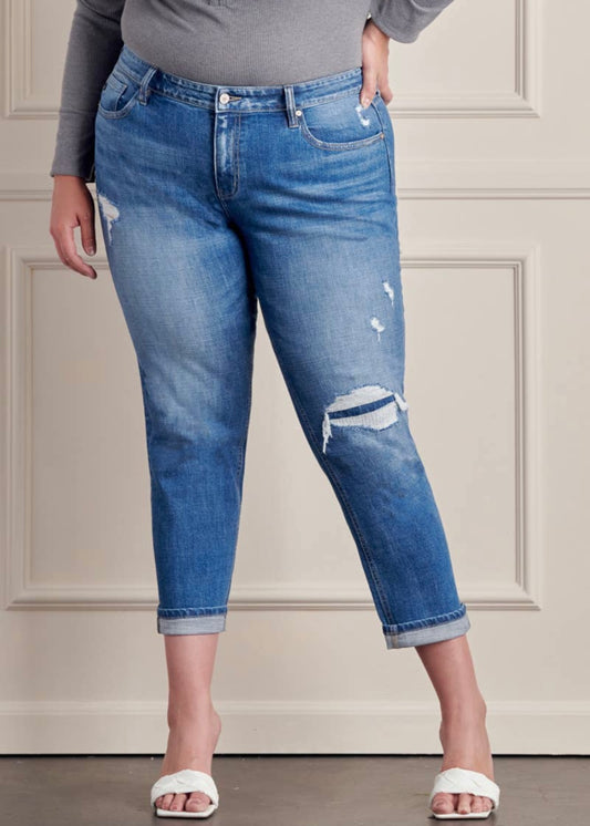 CURVE - Mid Rise Boyfriend Jeans